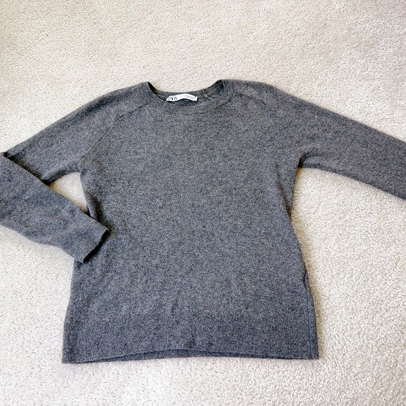 Zara Sweaters - Zara Wool Cashmere Sweater Crew Neck Size S Gray
